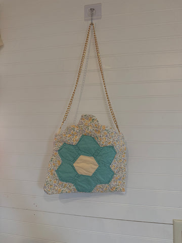 Blue flower garden purse